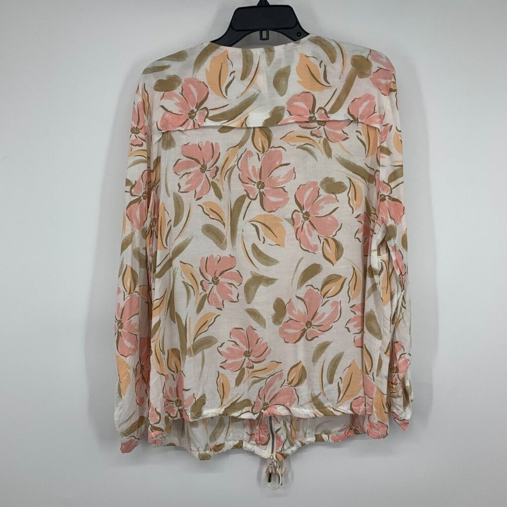 Ruby Rd. Jacket Floral Print Full Zip Front Roll … - image 7